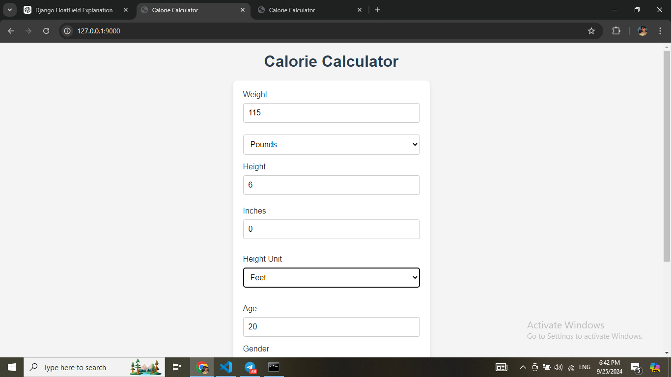 Calories Caculator